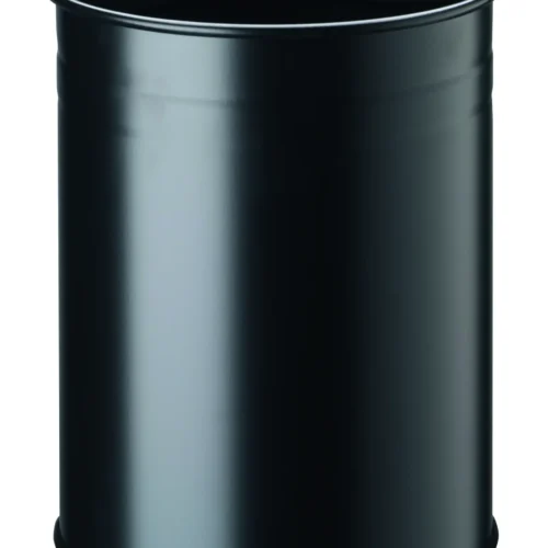 Waste basket mtl 15L rnd decorative ring