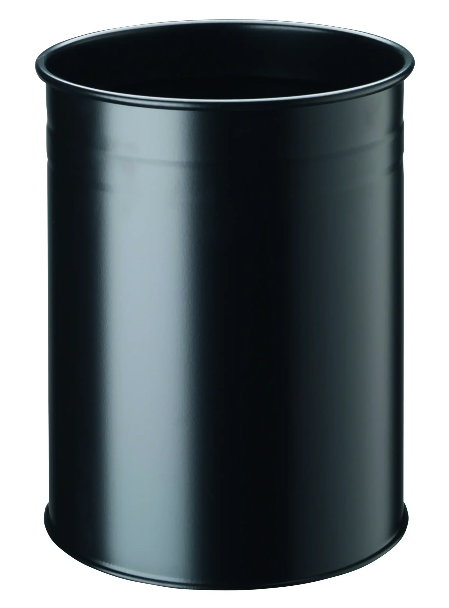 Waste basket mtl 15L rnd decorative ring