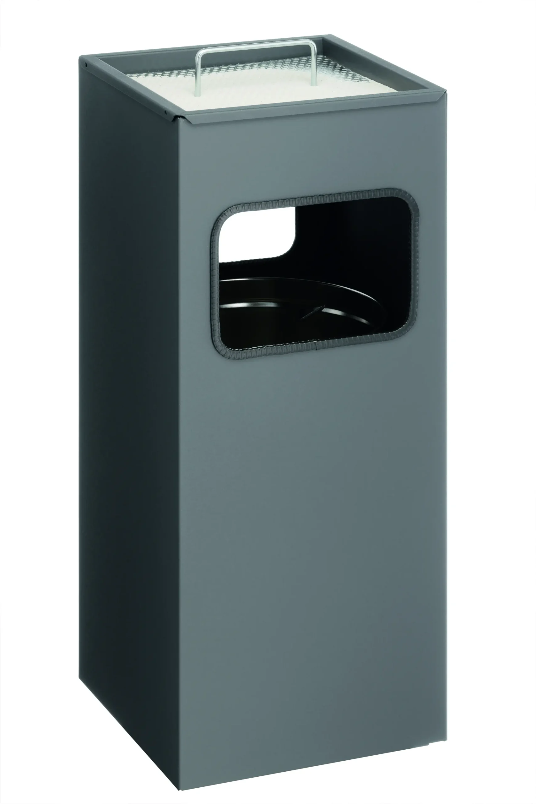 Waste basket metal 17L square ashtray - Image 5