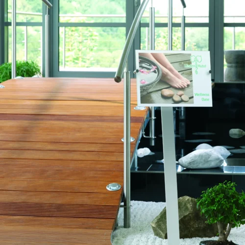 Floor infostand CRYSTAL SIGN® STAND A3