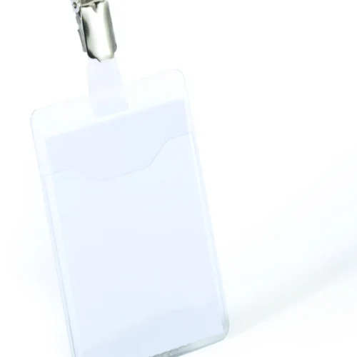 Name badge 90x60mm clip partial cover