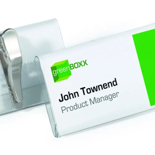 Name badge 40x75mm crocodile clip