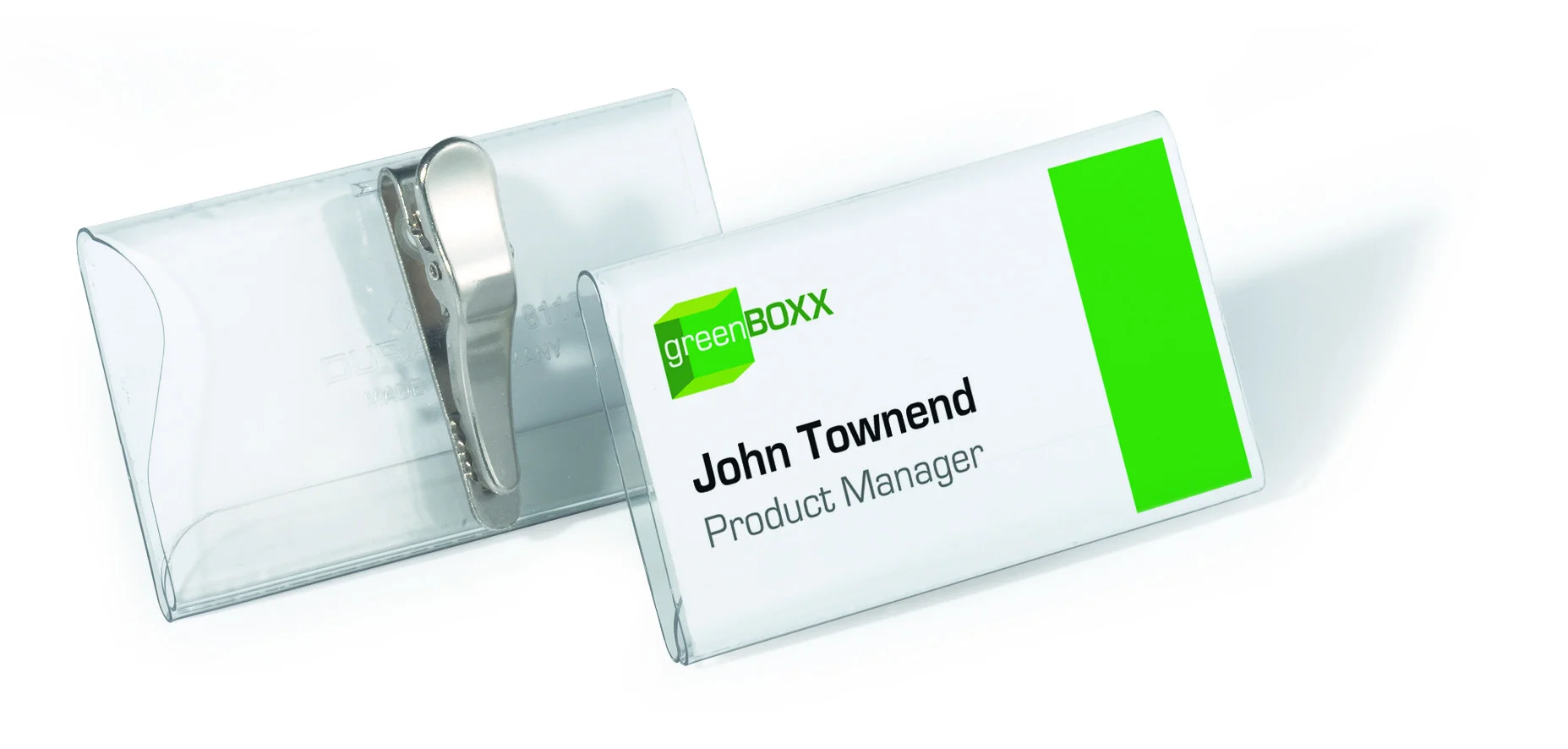 Name badge 40x75mm crocodile clip