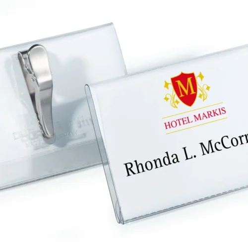 Name badge 54x90mm crocodile clip