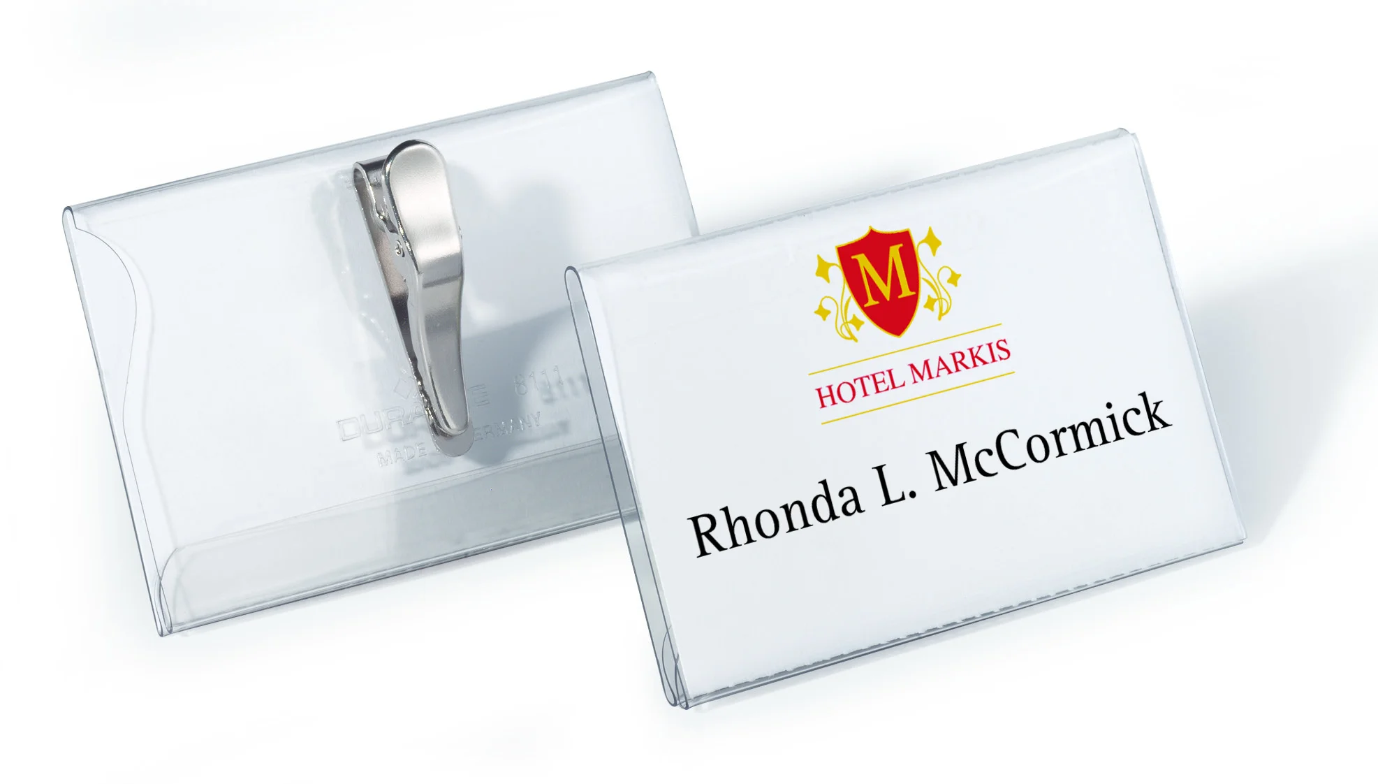 Name badge 54x90mm crocodile clip