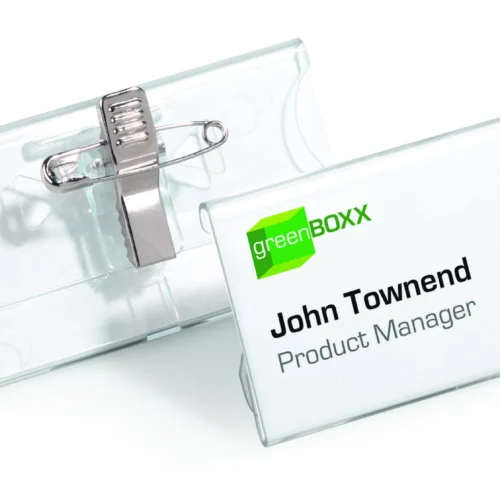 Name badge 40x75mm combi clip acrylic