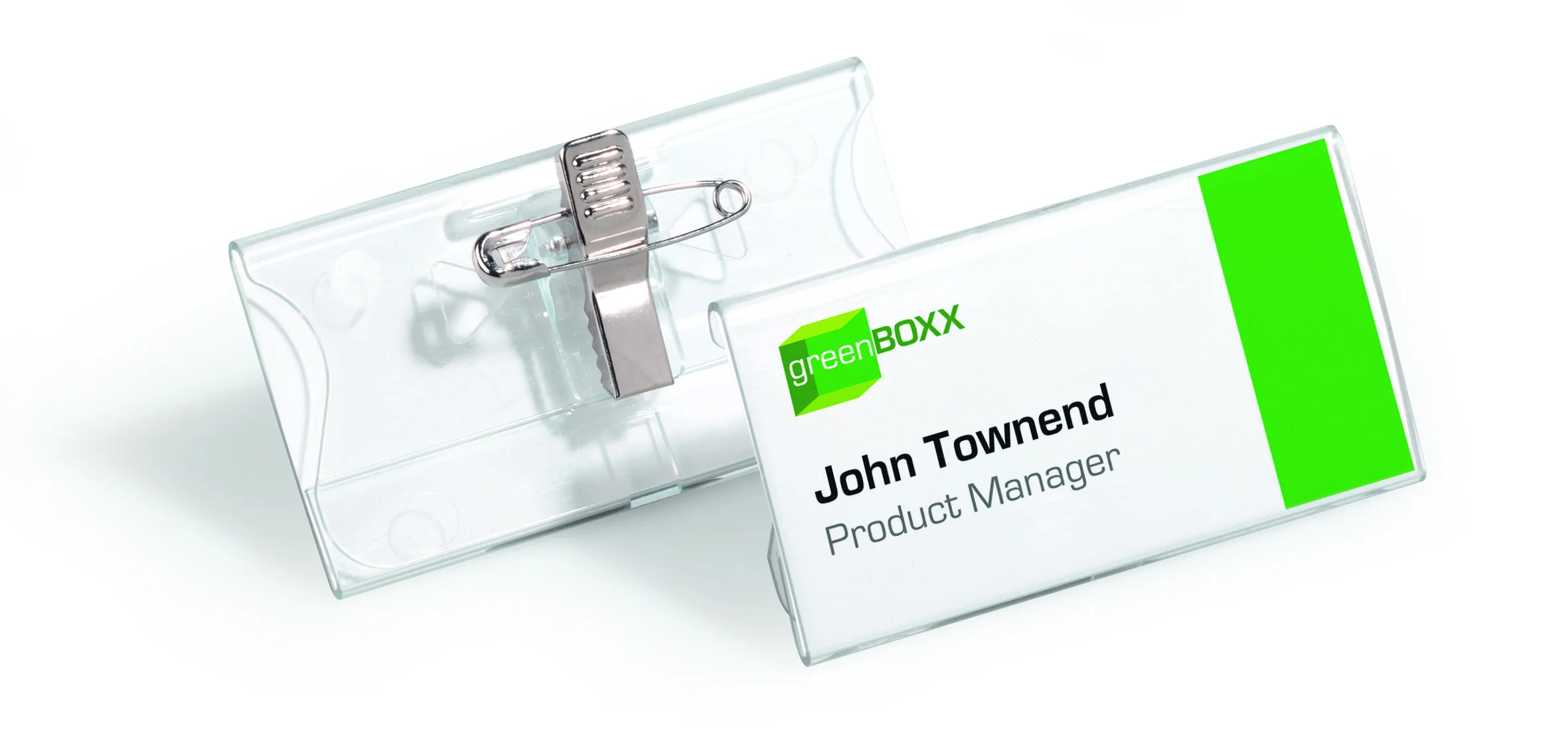 Name badge 40x75mm combi clip acrylic