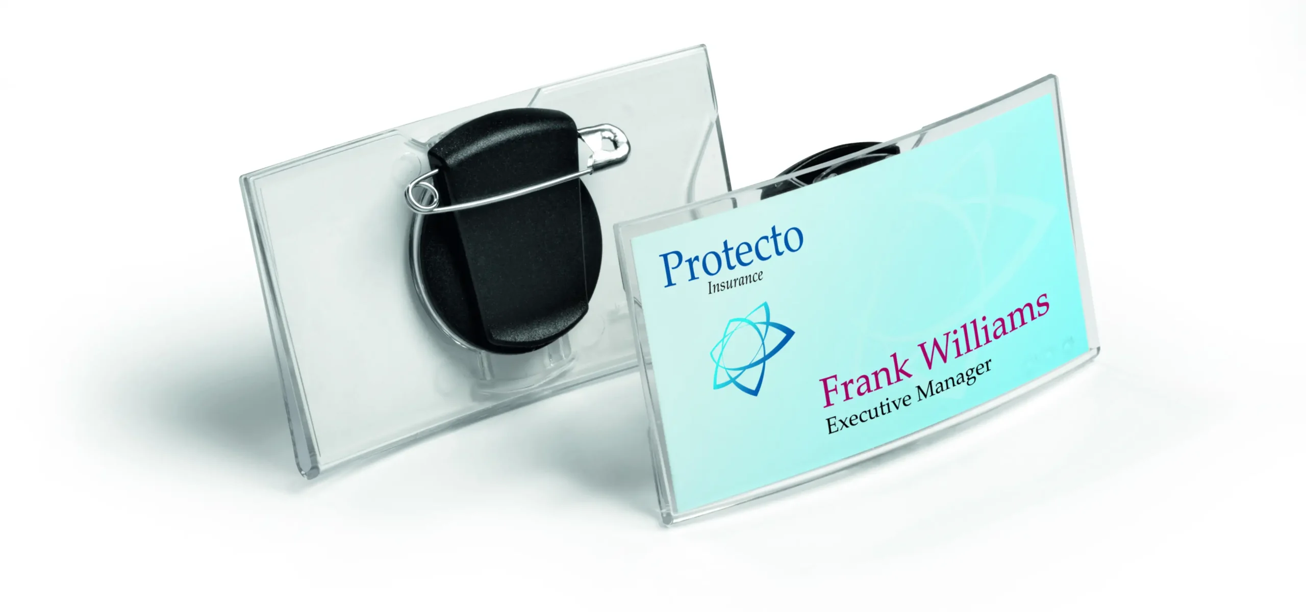 Name badge KONVEX 40x75mm combi clip