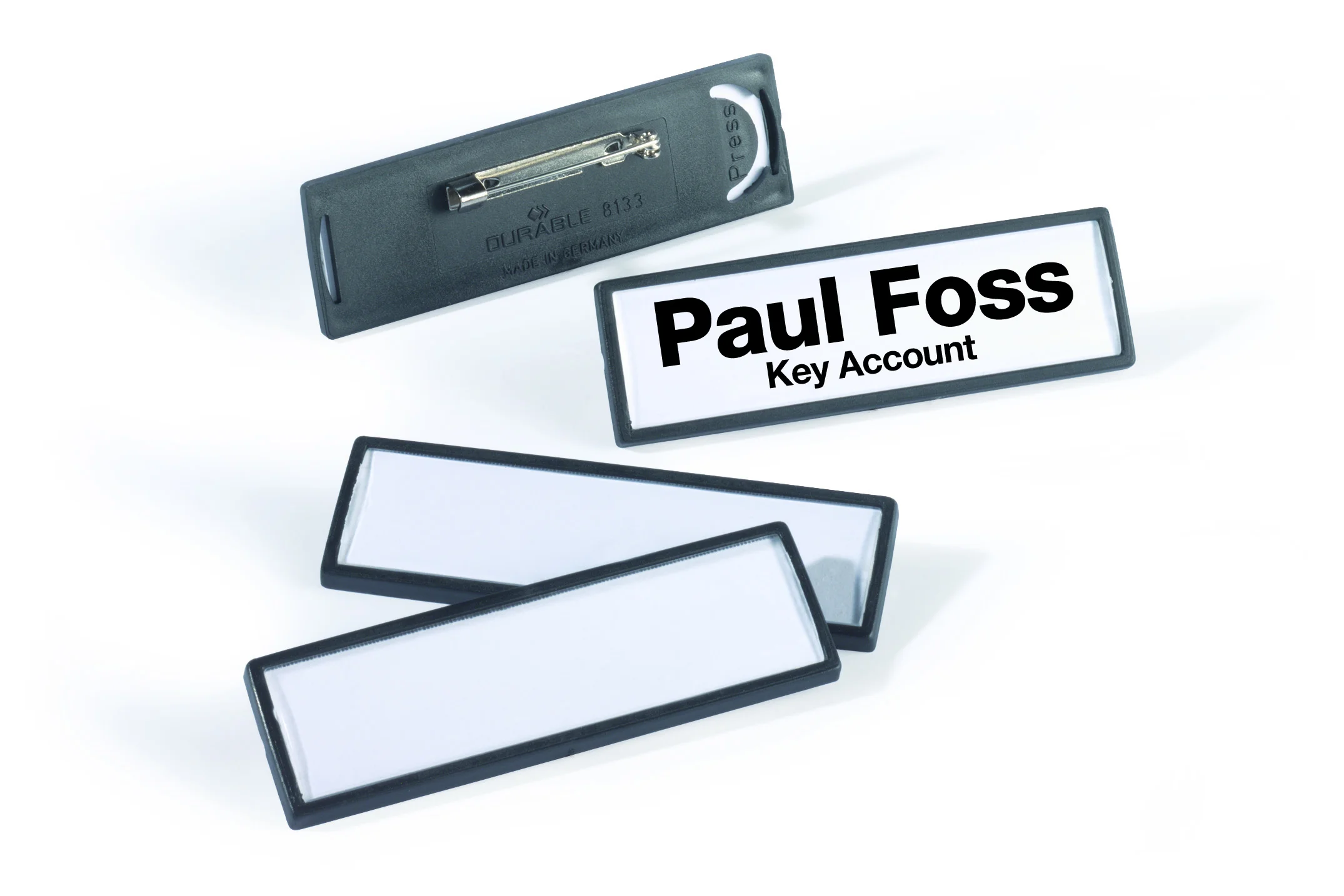 Name badge CLIP CARD 17x67mm flat pin