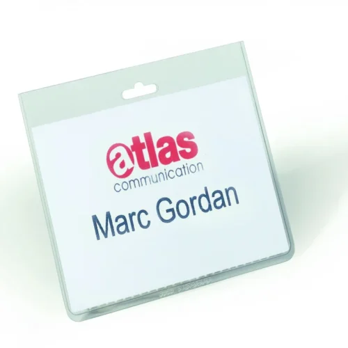 Name badge 60x90mm Euro perforation