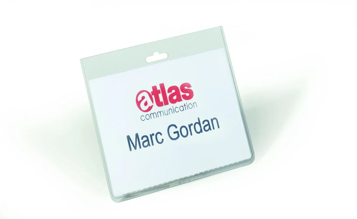 Name badge 60x90mm Euro perforation