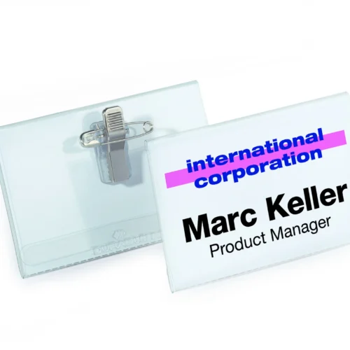 Name badge 40x75mm combi clip