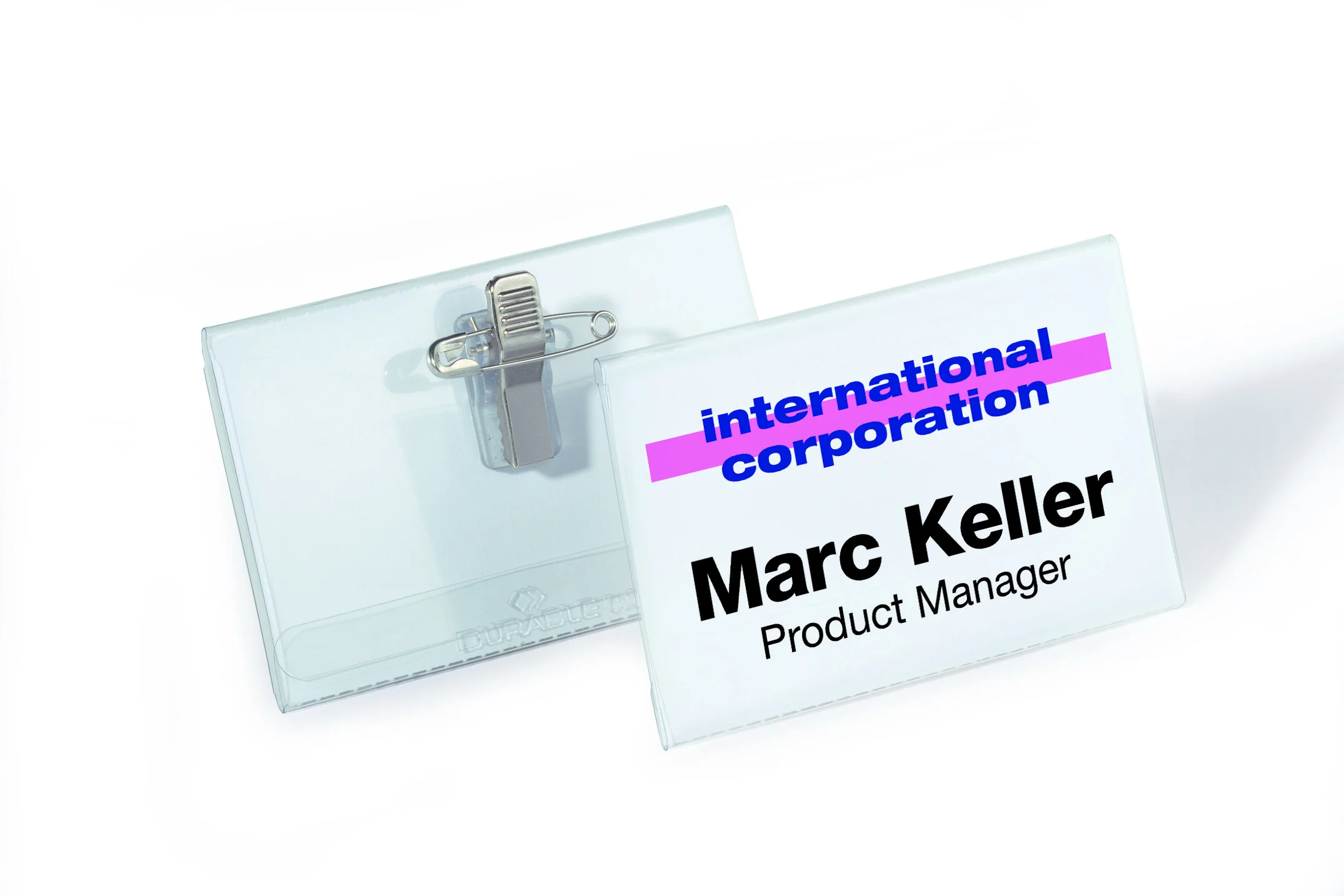 Name badge 40x75mm combi clip
