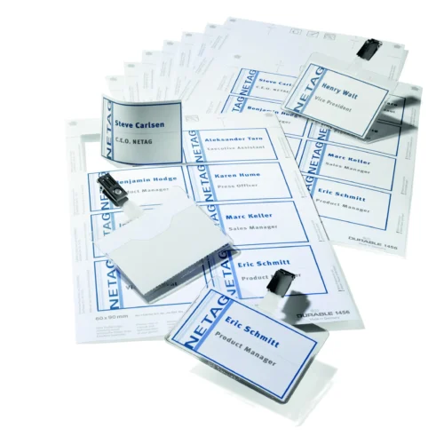 Name badges set 60x90mm clip