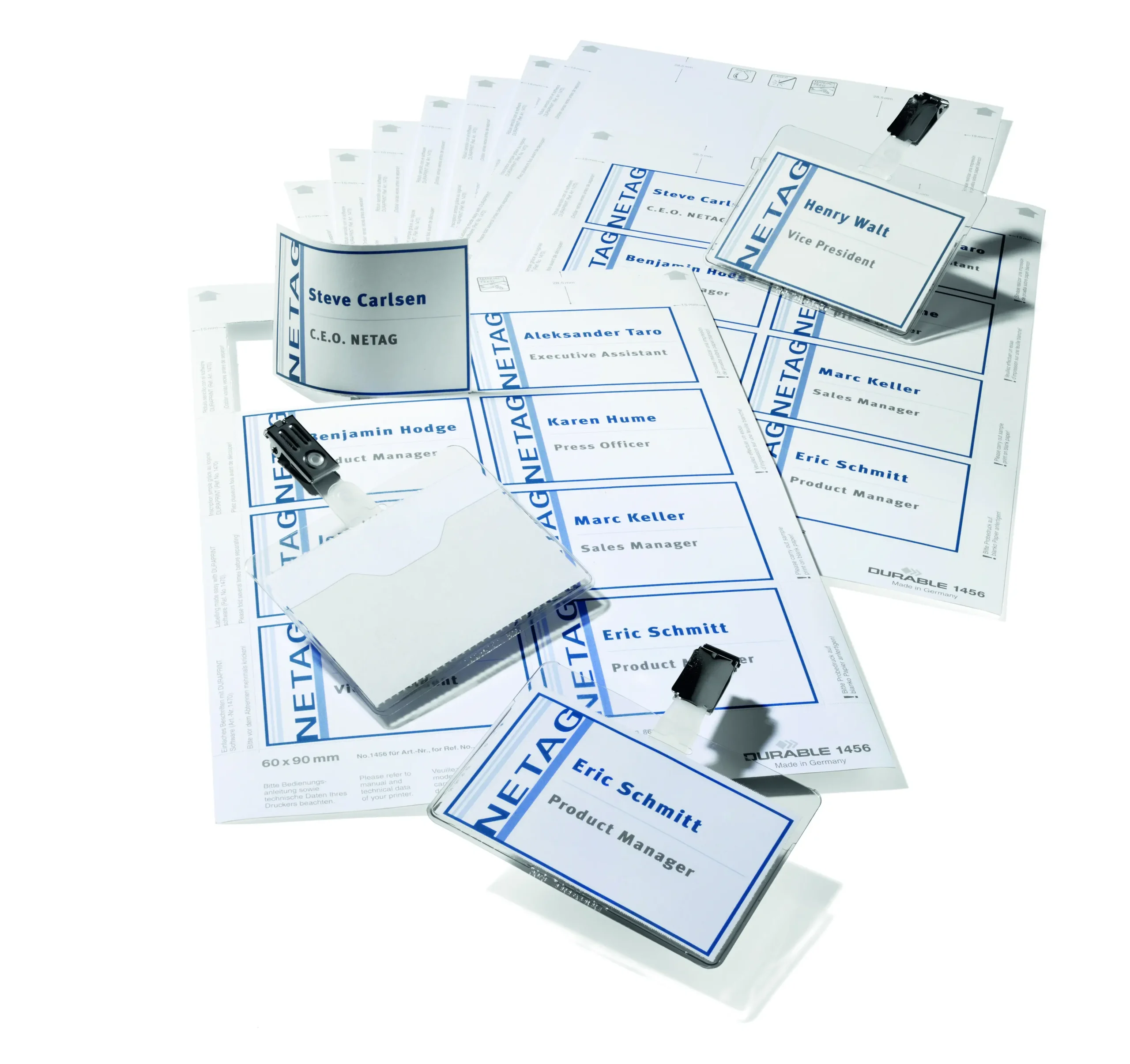 Name badges set 60x90mm clip
