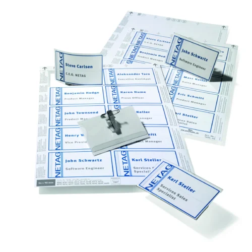 Name badges set 54x90mm combi clip