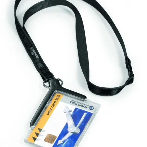 ID card h. DE LUXE text. lanyard 1 card
