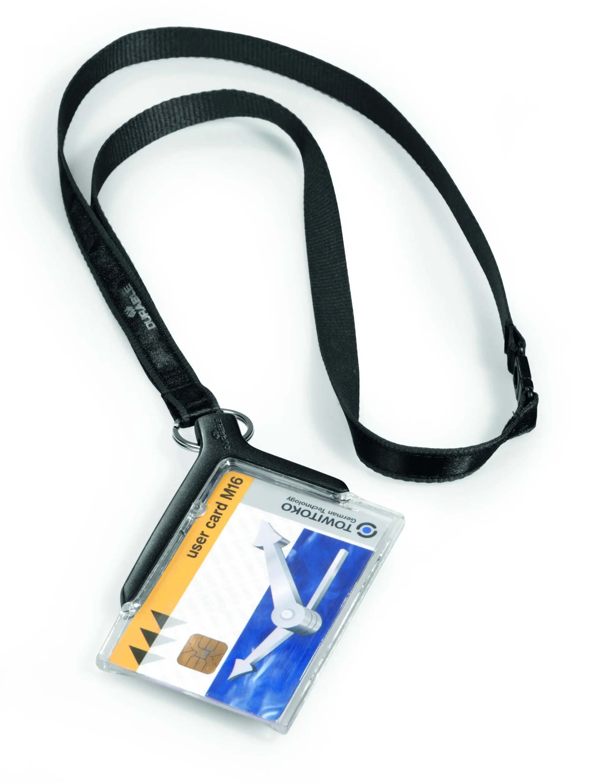 ID card h. DE LUXE text. lanyard 1 card