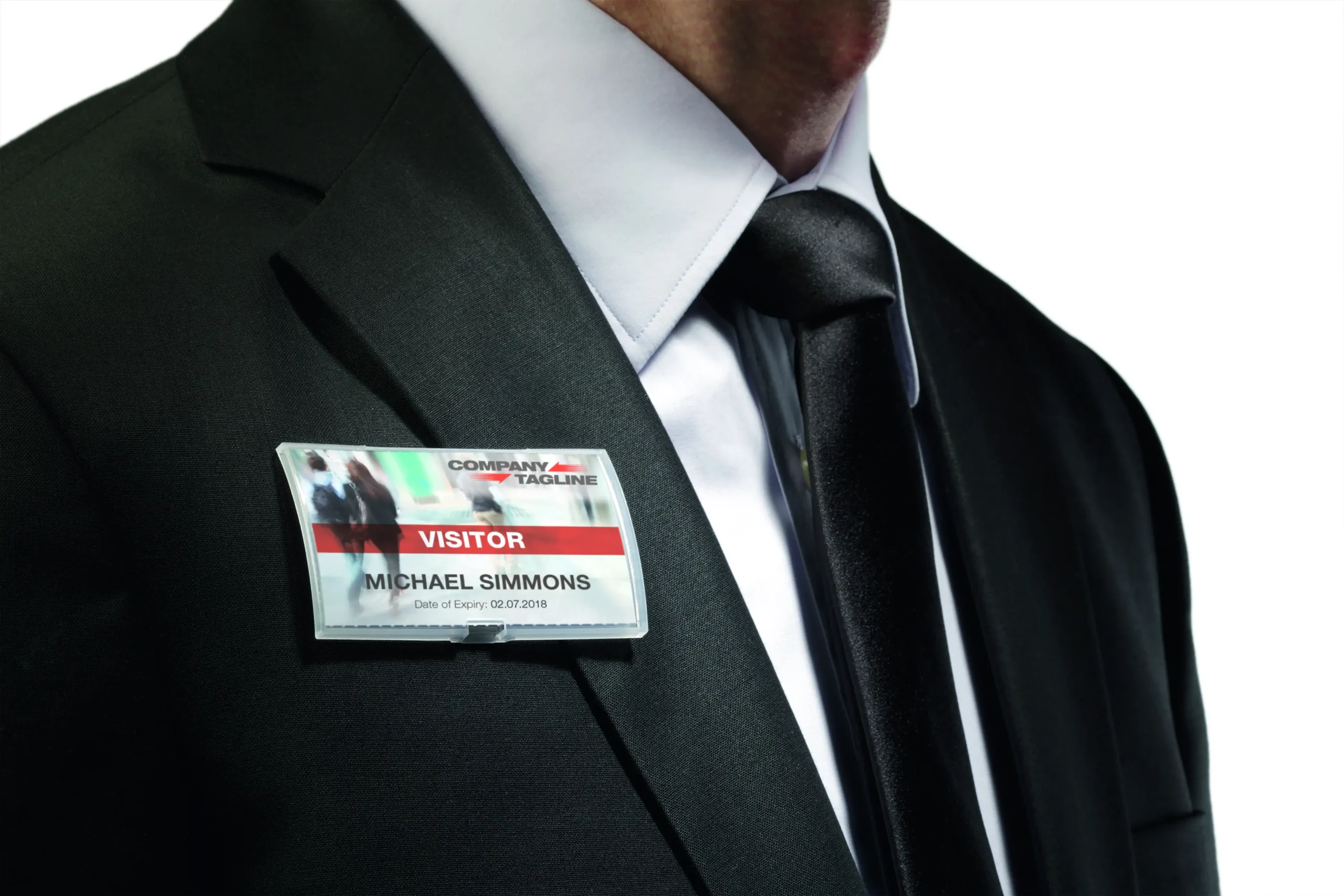 Name badge CLICK FOLD 40x75mm magnet PP