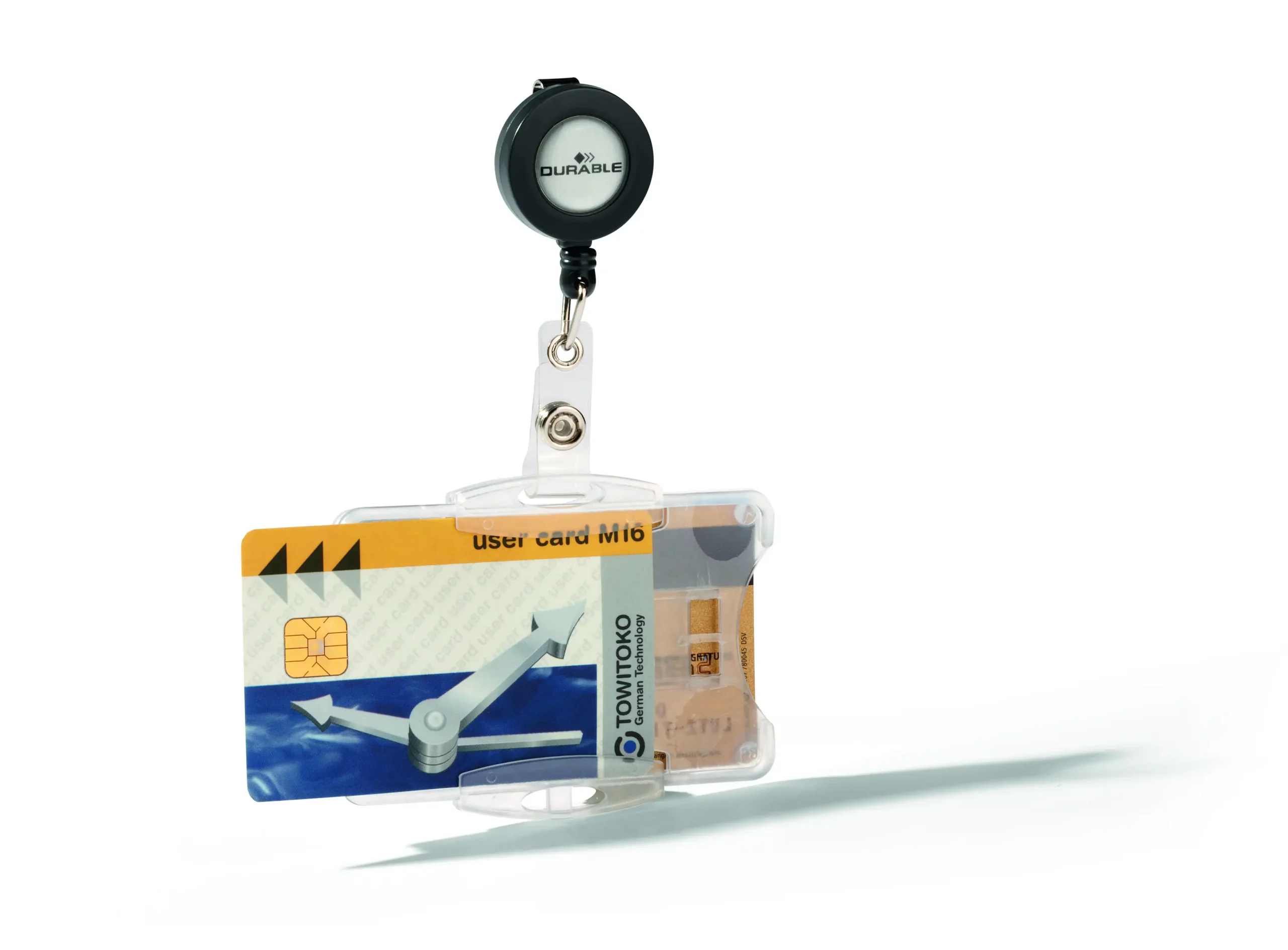 ID card holder badge reel 2 cards