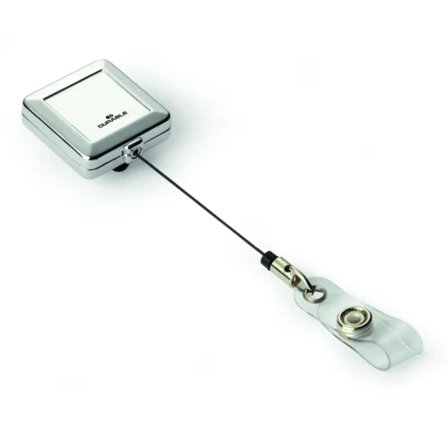 Badge reel CHROME QUADRO button strap