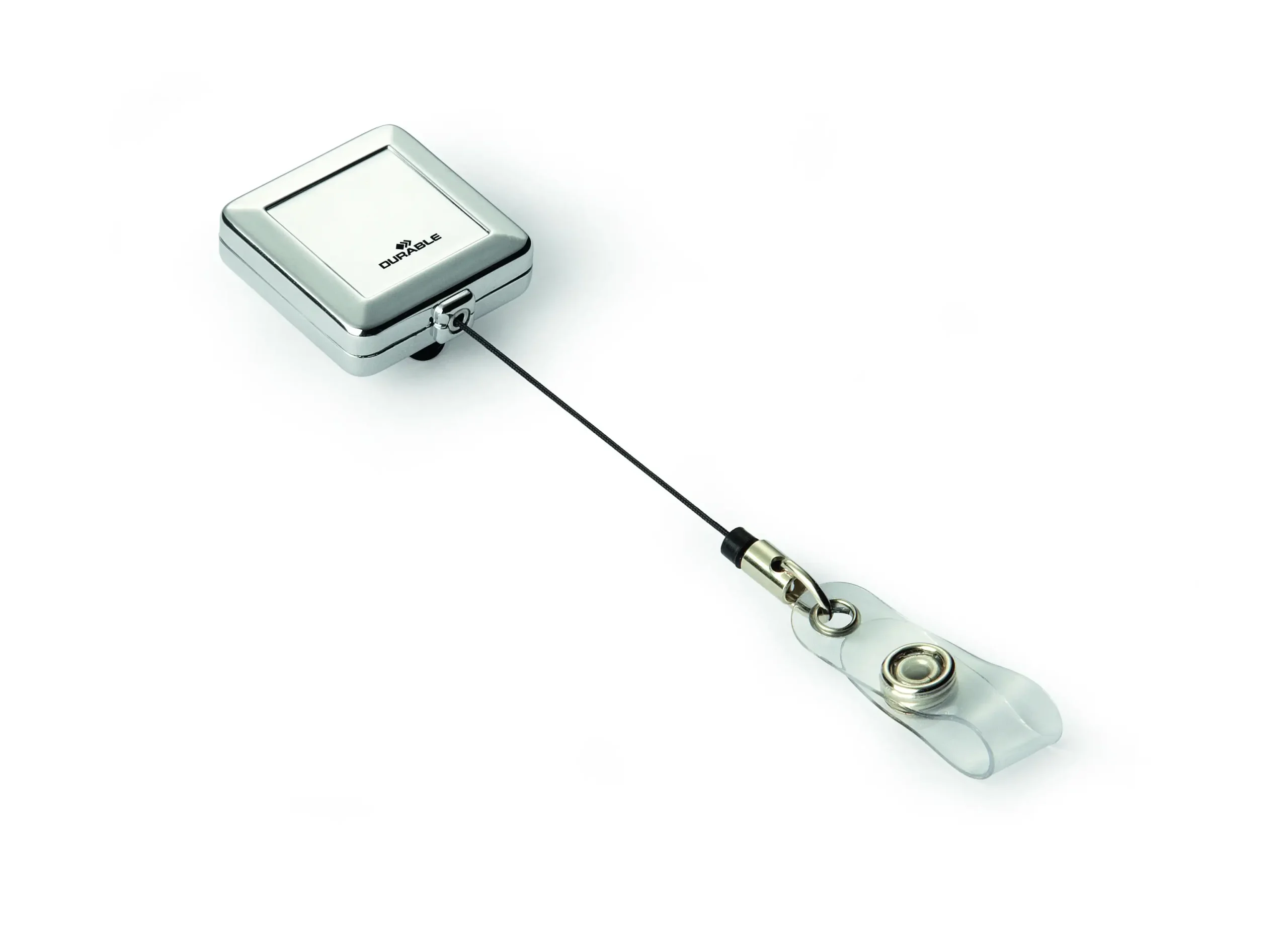 Badge reel CHROME QUADRO button strap