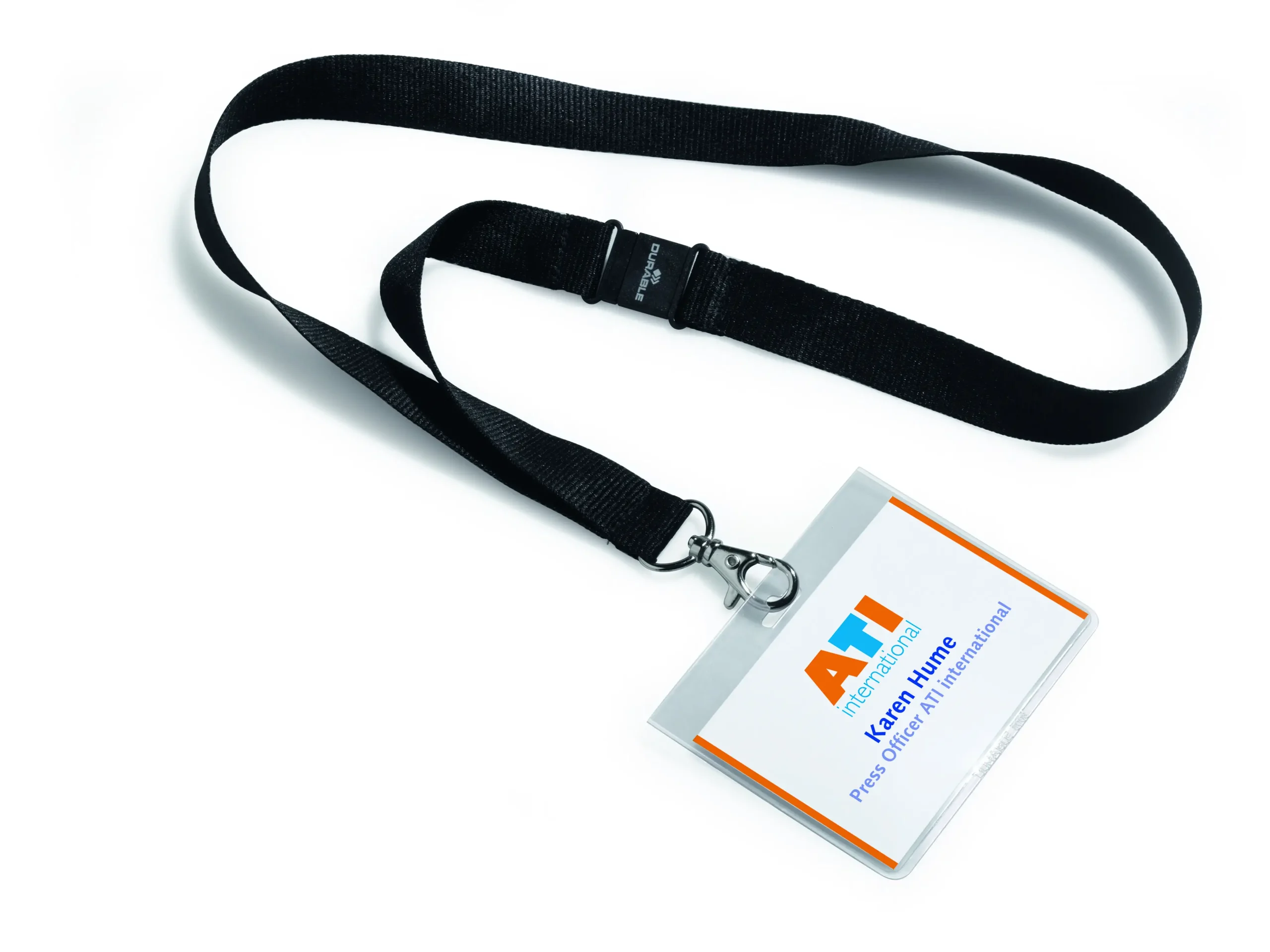 Name badge 60x90mm textile lanyard 20