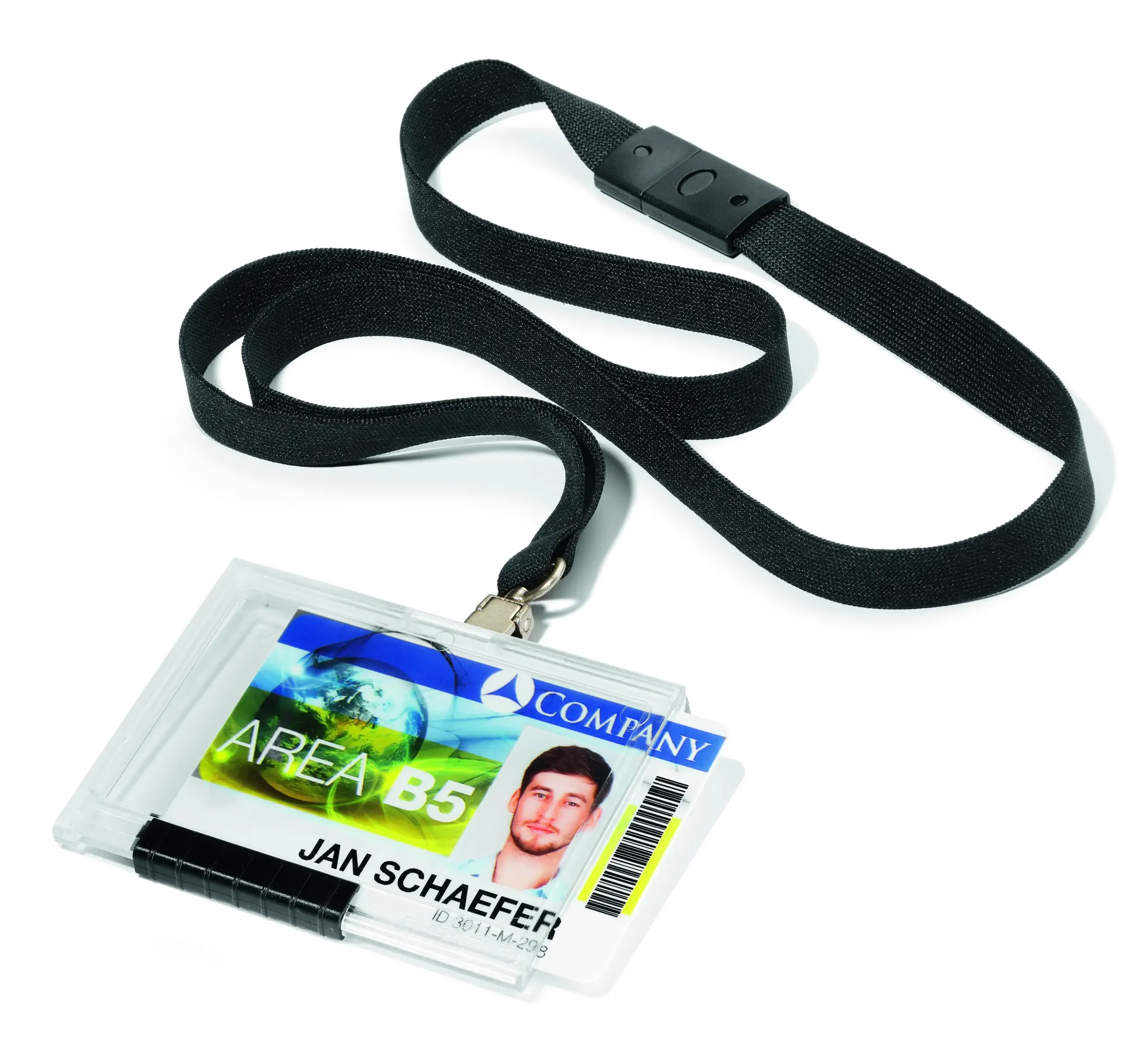 ID holder PUSHBOX text. lanyard 1 card