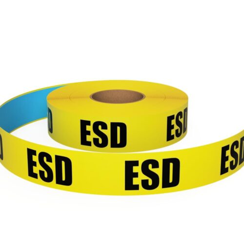 5cm DuraStripe In-Line Printing Yellow ESD, Type B: Yellow: “ESD”