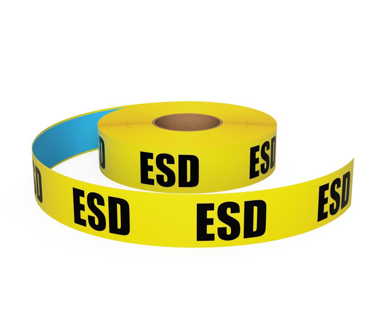 5cm DuraStripe In-Line Printing Yellow ESD, Type B: Yellow: "ESD"